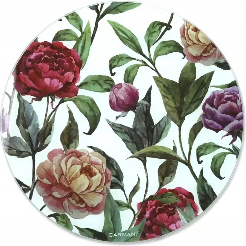 Konyhai Vágódeszka Üveg Kerek Virágok a CARMANI-tól