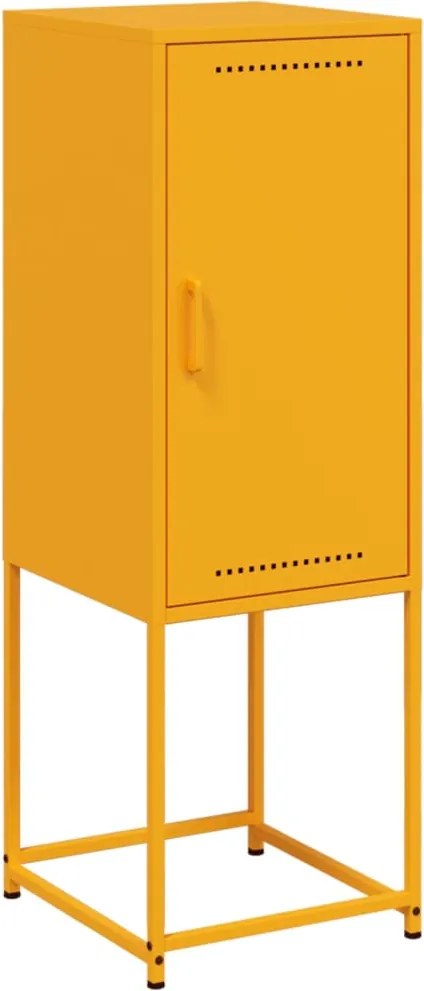vidaXL mustársárga acél magasszekrény 36 x 39 x 107 cm