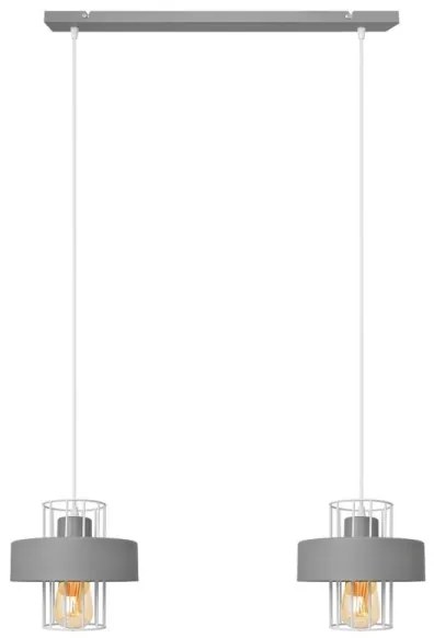 Csillár zsinóron VOLTA 2xE27/15W/230V szürke