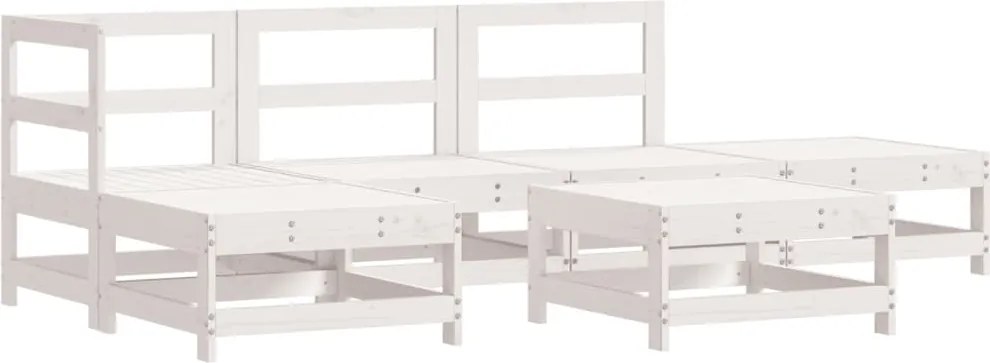 vidaXL 6 részes fehér tömör fenyőfa kerti ülőgarnitúra