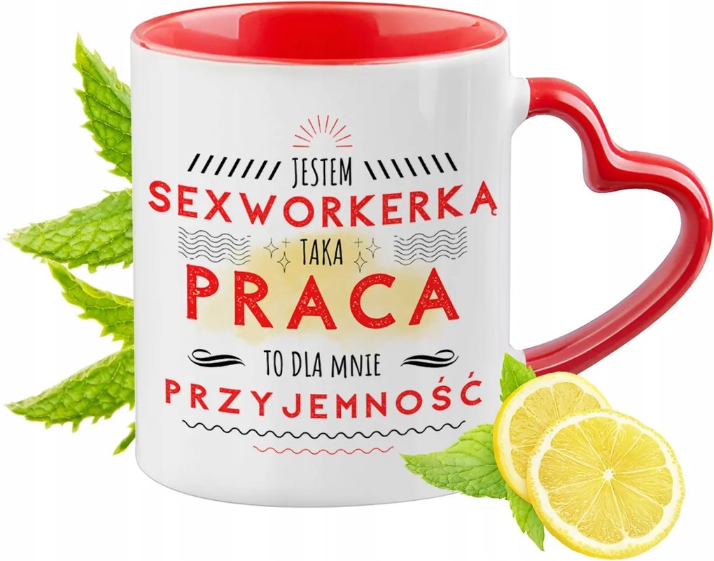 Szexmunkásoknak Piros Bögre Szív Alakú Füllel Ajándék