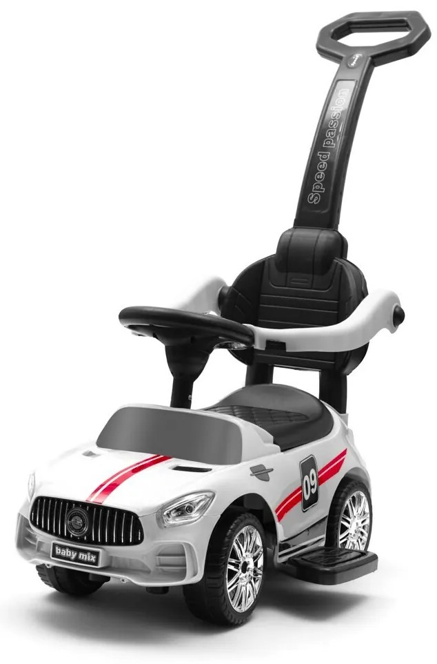 Baby Mix Racer gyerek futóbicikli hanggal és vezetőruddal, fehér