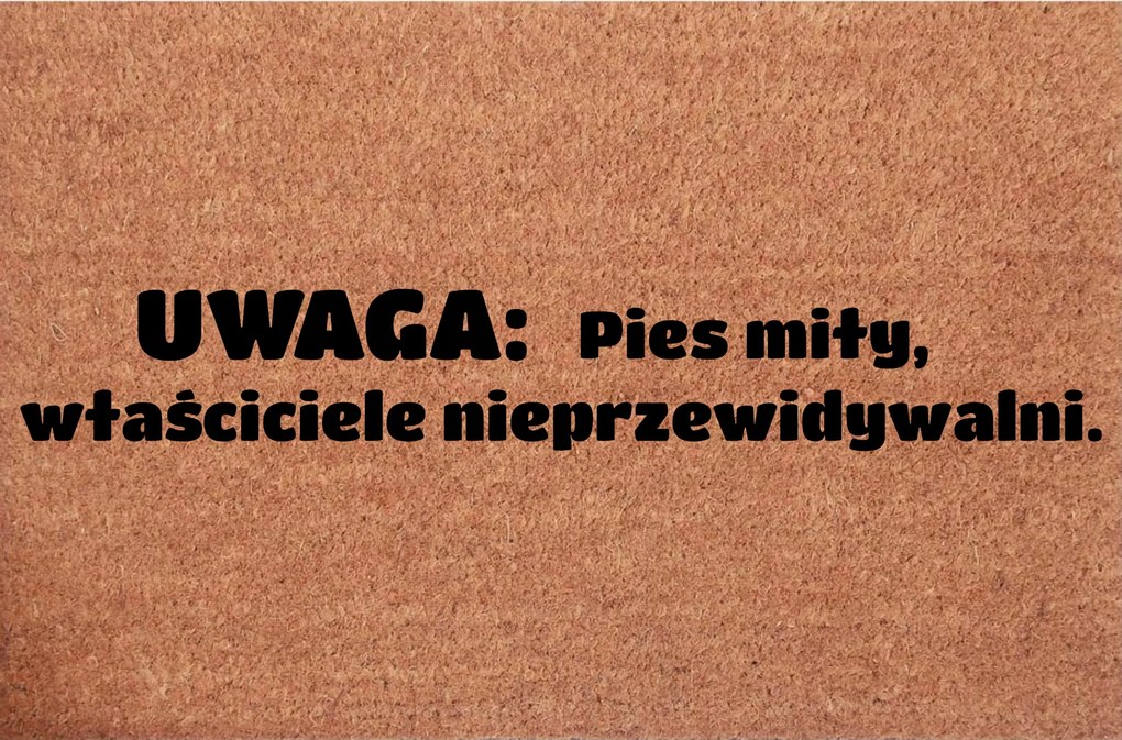 Kókusz Lábtörlő az ajtóhoz Kutya kedves, a tulajdonosok kiszámíthatatlanok.