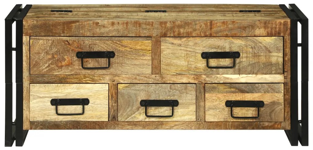 Kávézóasztal 90x50x38 cm Tömör Durva Mangóból