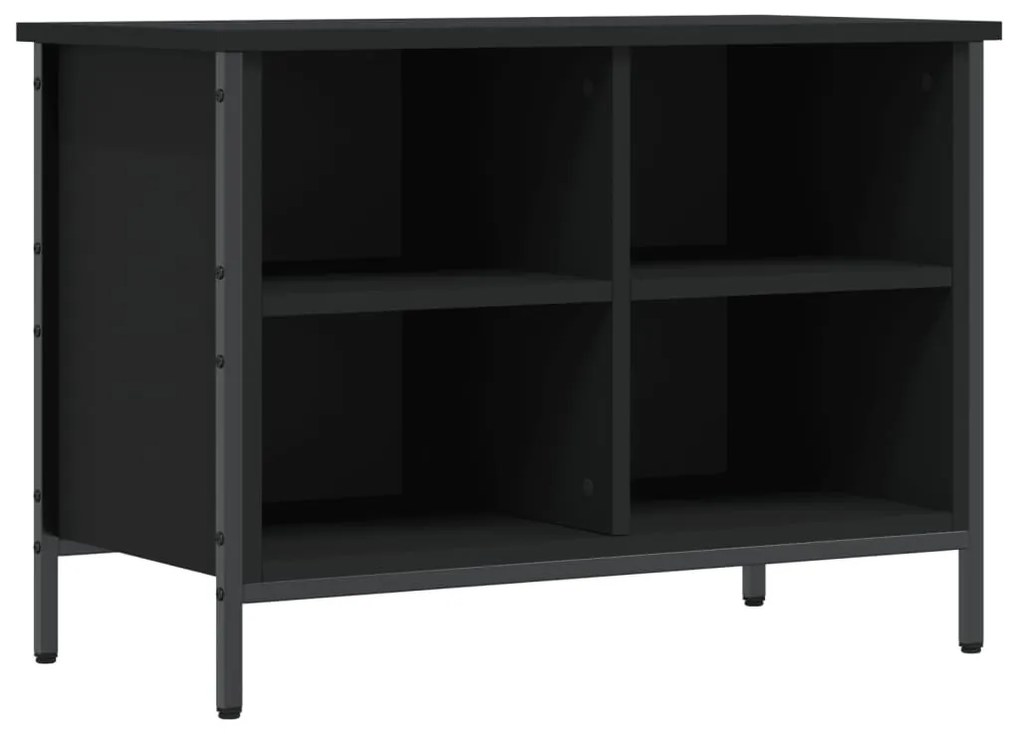 fekete szerelt fa cipőszekrény 69 x 35 x 50 cm