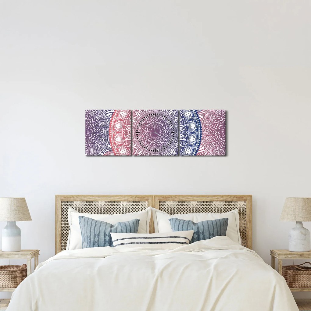 Mandala kép (órával) (90x30 cm)