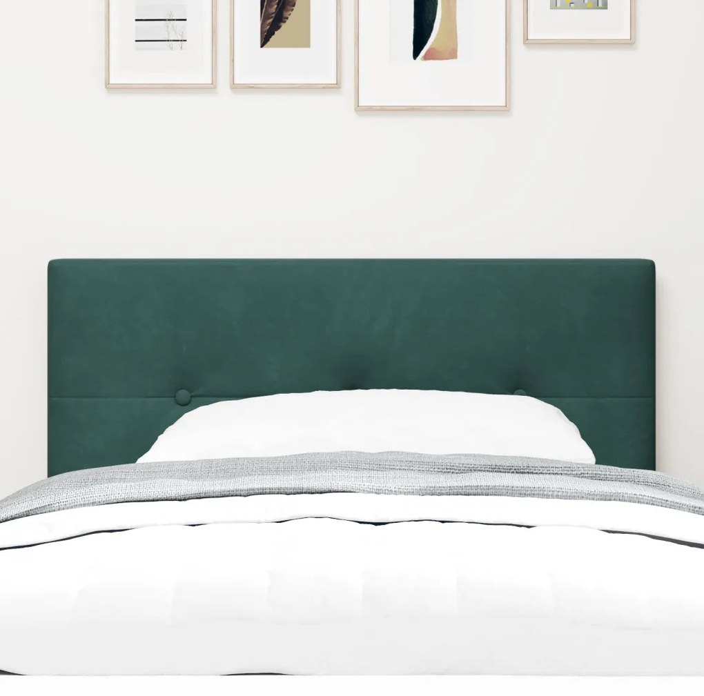 LED Fejtámla Gombos Mintázat Sötét Zöld 90 cm Bársony
