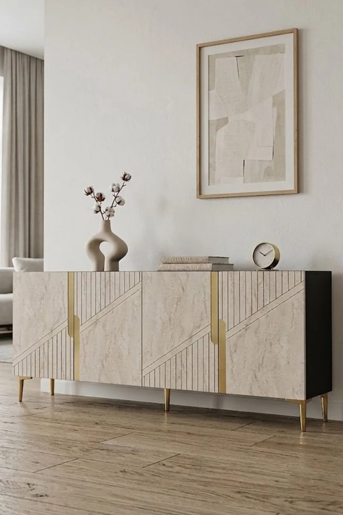 Evva 150 - Anthracite, Gold, Travertine