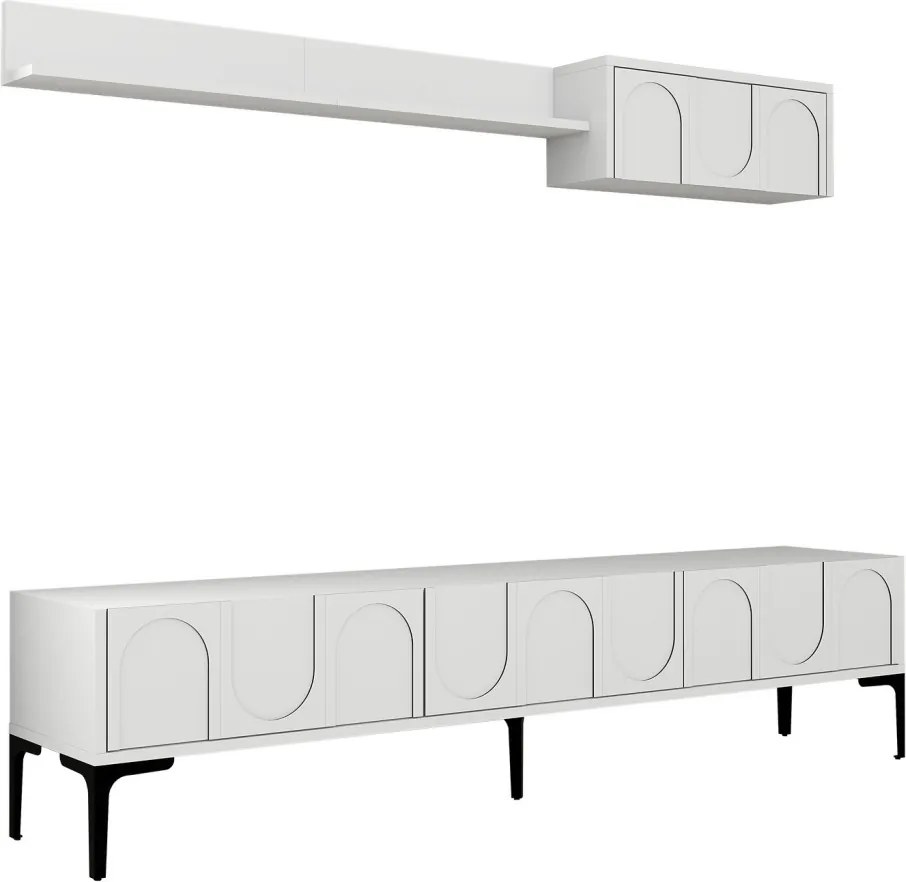 Lyon TV-állvány, fehér-fekete, 180 cm – TR845HCT5583