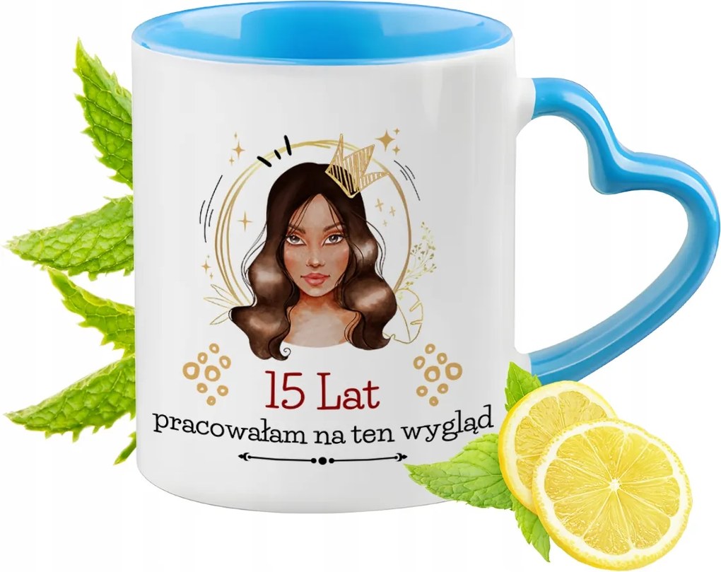 Születésnap 15 15-es 15. Kék Bögre Szív Alakú Füllel Ajándék