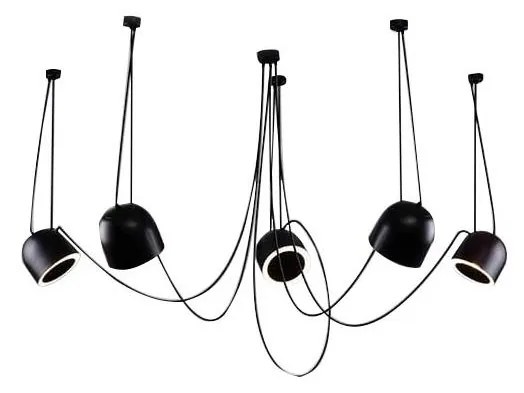 Shilo 9038 - Csillár zsinóron DOHAR 5xE14/15W/230V pók fekete