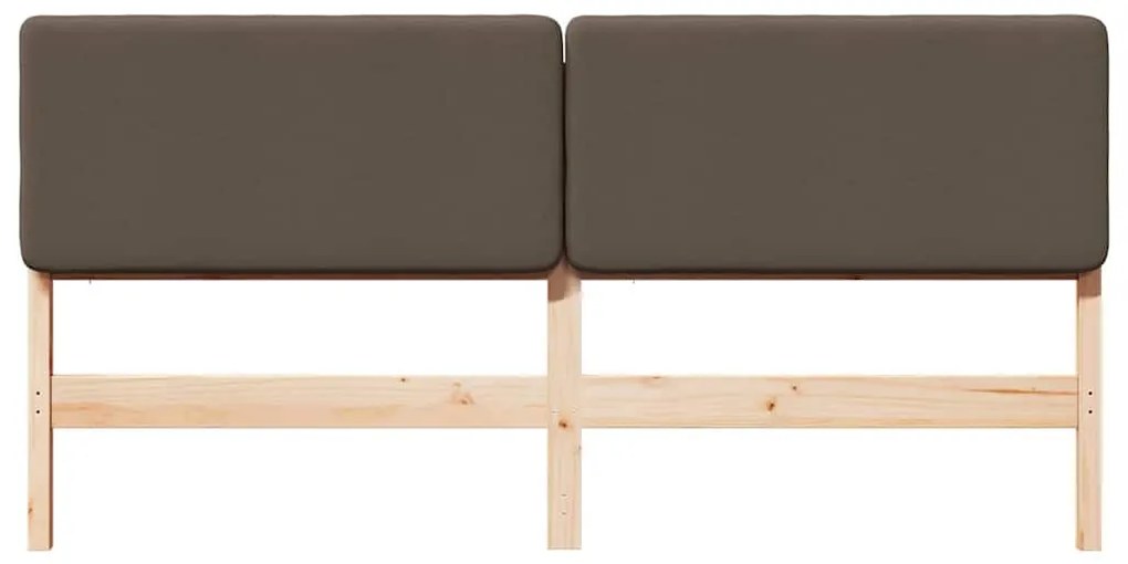 Kárpitozott fejtámla Barna és taupe 180 cm Tömör fenyőfa