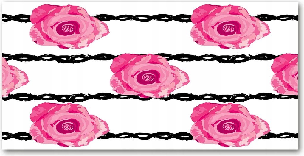 Fotó vászonkép edzett üveg Rózsa 140x70