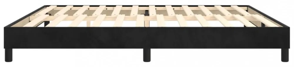 fekete bársony ágykeret matrac nélkül 200 x 200 cm