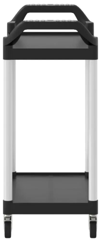 2 szintes fekete alumínium kocsi 81 x 41 x 92 cm