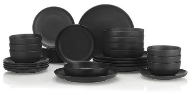 24 darabos étkészlet fekete/porcelán