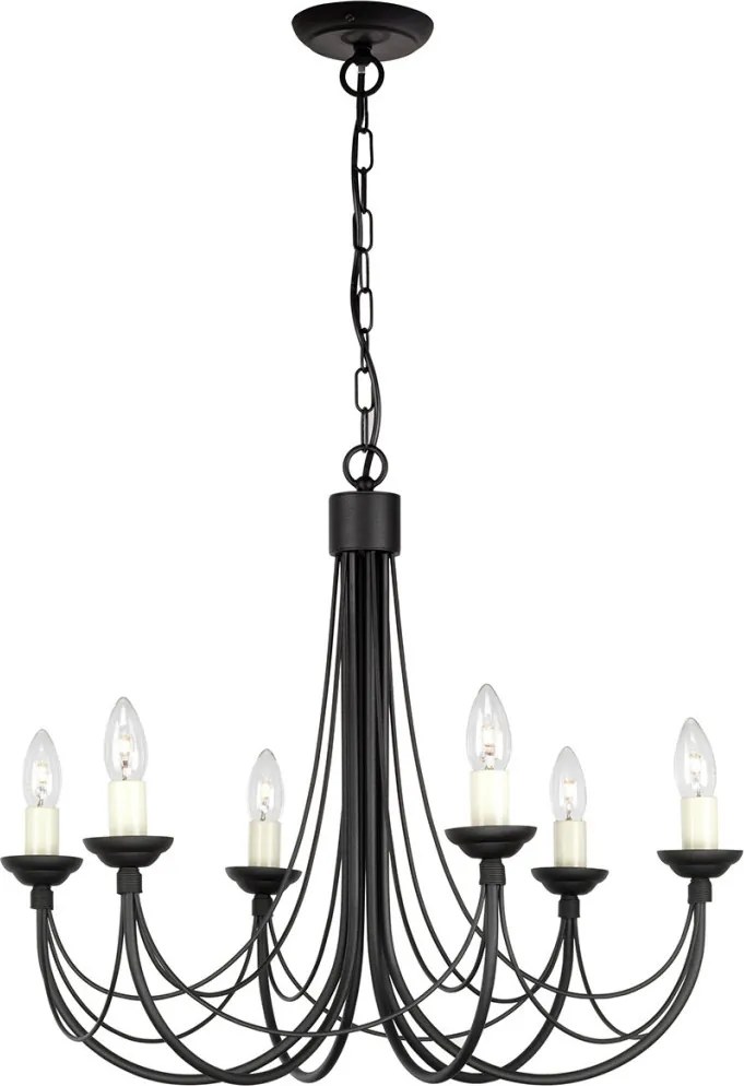 ELSTEAD CB6-BLACK CARISBROOKE Klasszikus Csillár Fekete E14 IP20