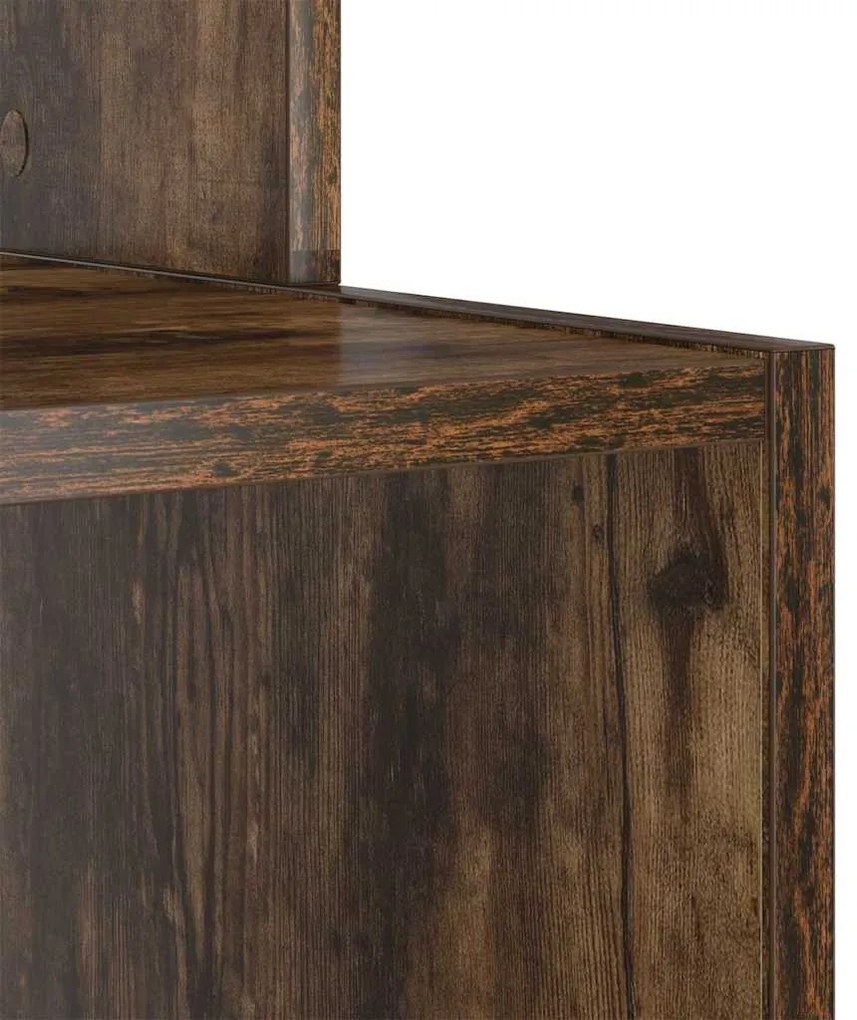 Asztal polcokkal Füstölt tölgy 106 x 40 x 88,5 cm Faanyag