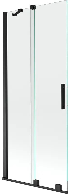Mexen Velar, 2 szárnyas eltolható kádparaván 80 x 150 cm, 8mm átlátszó üveg, fekete matt, 896-080-000-01-70