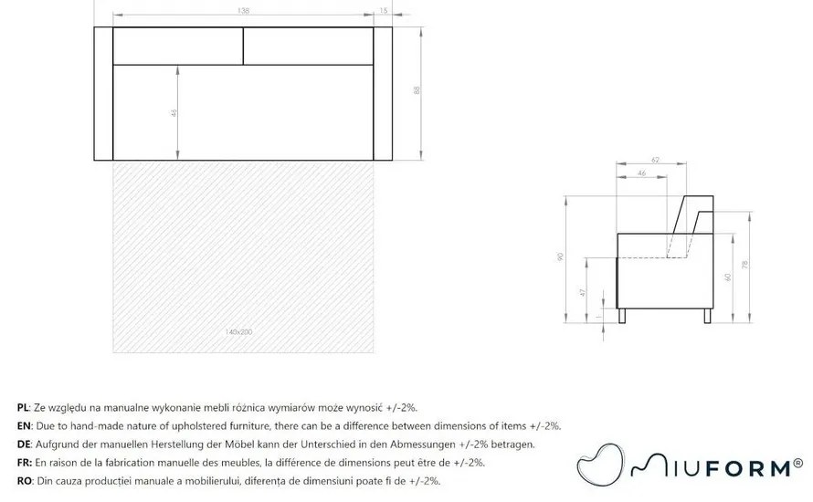 Sötétszürke kinyitható kanapé 168 cm Lucky Lucy – Miuform