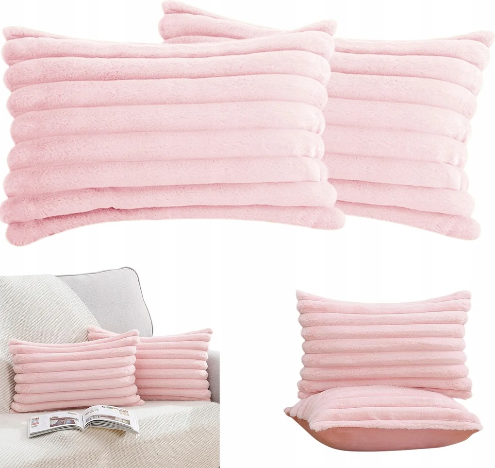 2 Db-os Pihe-puha Díszpárnahuzat Szett Kanapéra 30X50CM Rózsaszín