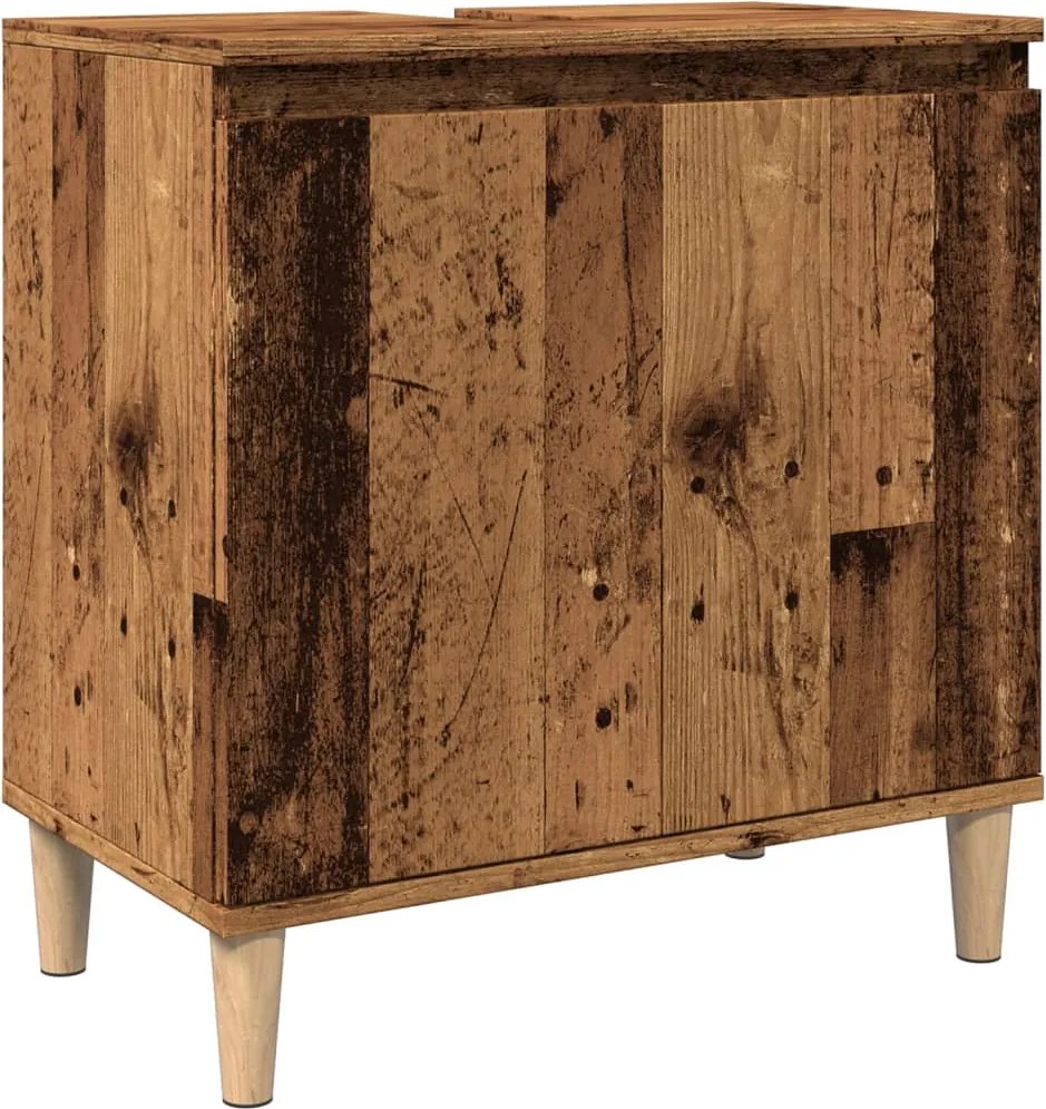 vidaXL antik fa színű szerelt fa mosdószekrény 58x33x60 cm