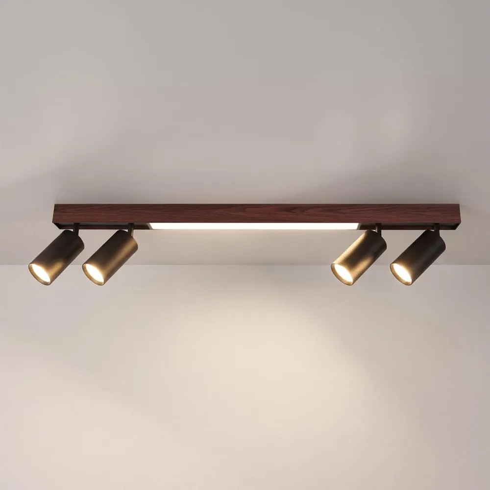BRILAGI - LED spotlámpa SELE 4xGU10/30W/230V + LED/20W fekete/tölgy dekor