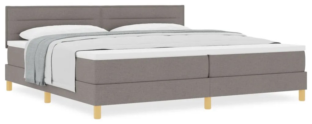 Box Spring Ágy matraccal Taupe 200x200 cm Szövet