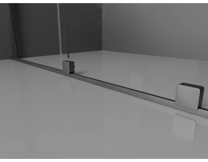 Mexen Velar, tolóajtós zuhanykabin 140 x 90 cm, 8mm szürke üveg, polírozott grafit, 871-140-090-41-66