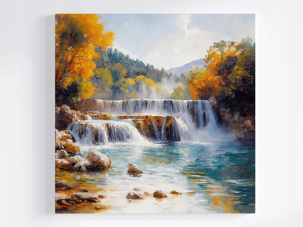 Poszter Tájkép Horvátország Park Krka Vízesés Ősz 80x80