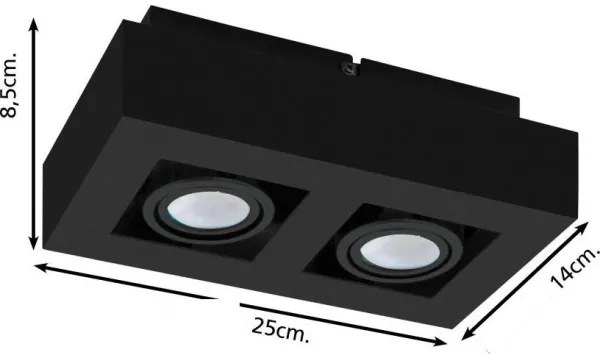 Eglo 31063 - MENDOZA LED spotlámpa 2xLED/4,7W/230V/3000K fekete