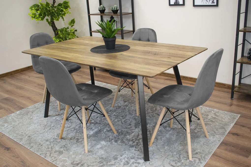 AKCIÓ Szürke bársonyos étkezőszék DUMO II. minőség