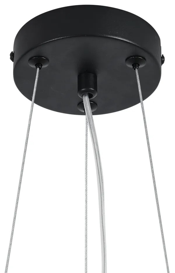 Bohemian függőlámpa fekete, színes, piros és rózsaszín virágokkal - Flower Power