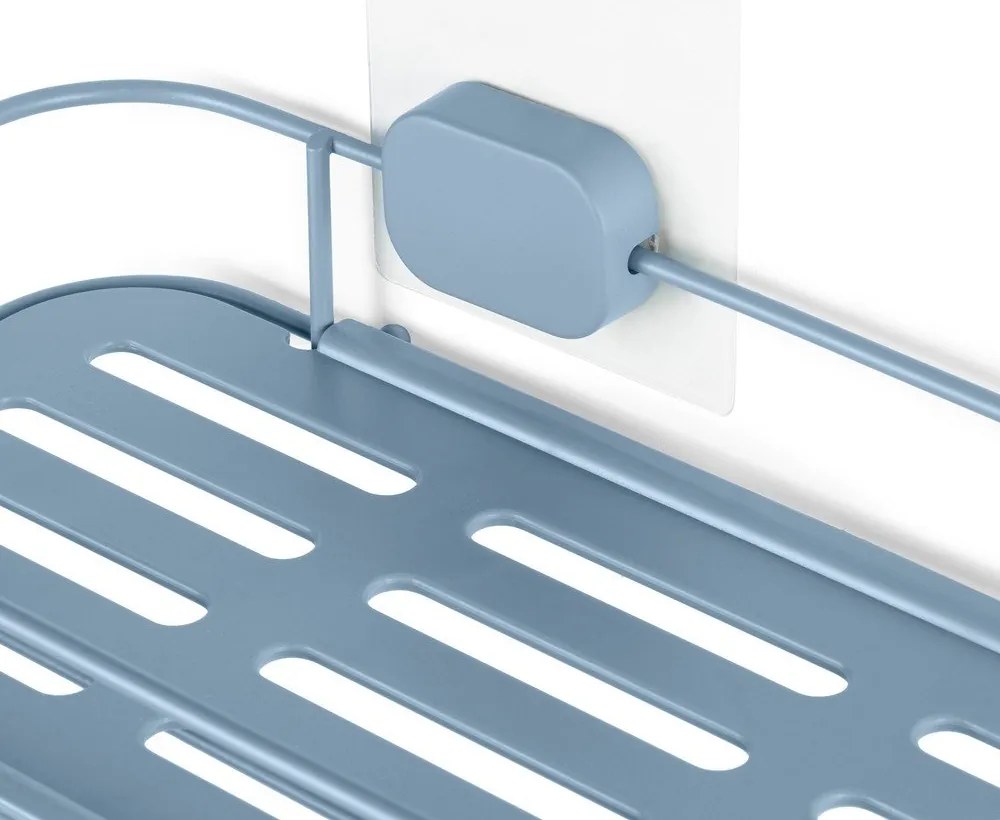 Világoskék öntapadós fém fürdőszobai polc Grena – Compactor