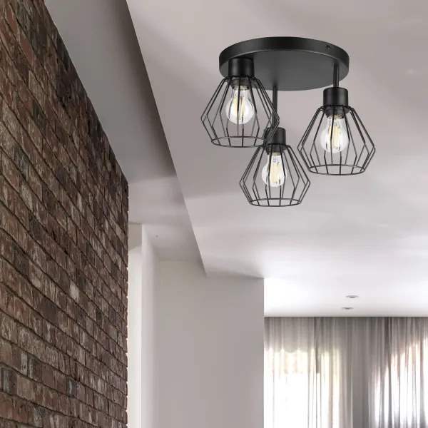 Felületre szerelhető csillár AUDREY 3xE27/60W/230V fekete