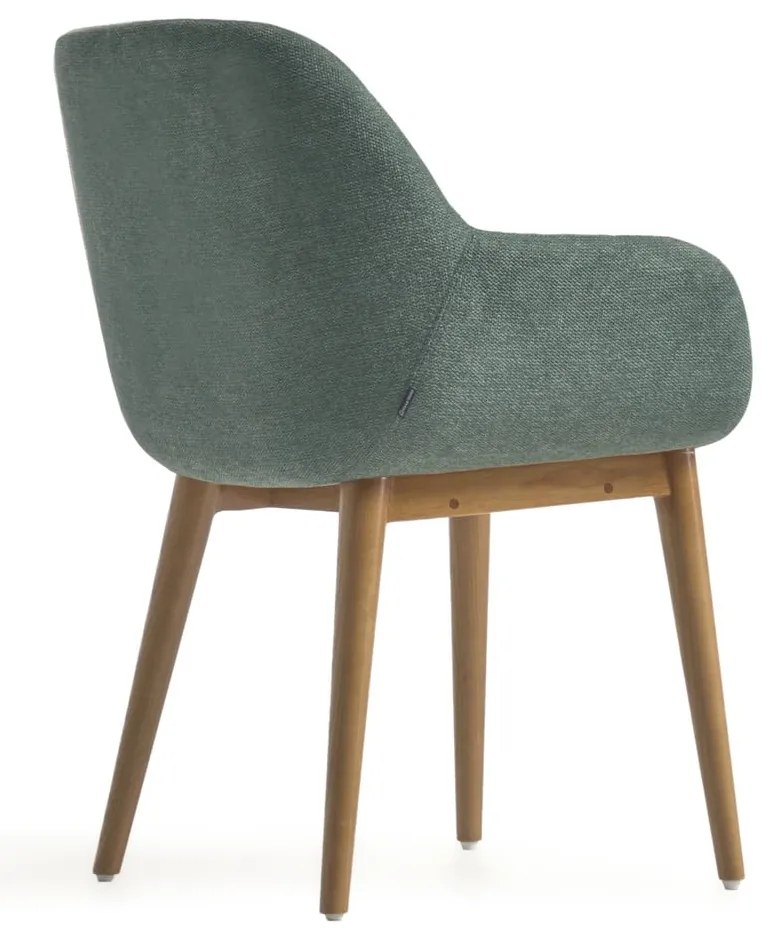 Zöld kárpitozott karfás étkezőfotel Konna – Kave Home