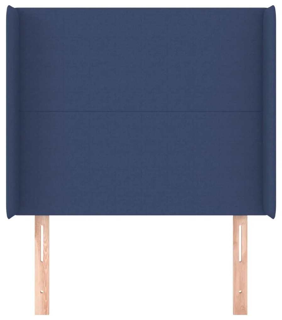 kék szövet fejtámla szárnyakkal 83x16x118/128 cm