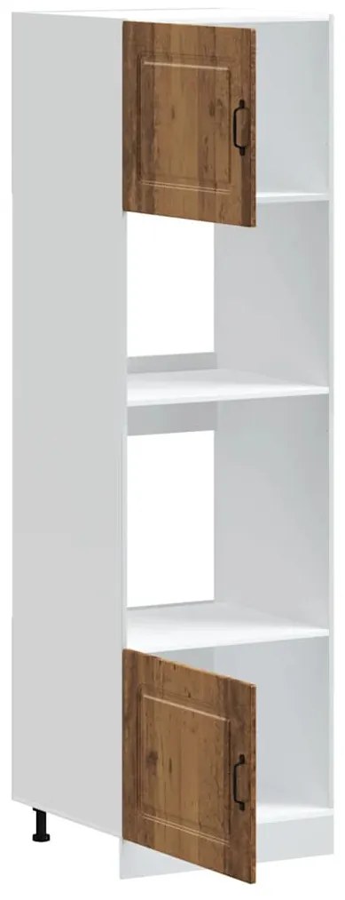 Kalmar 2 db antik fa színű szerelt fa sütőszekrények