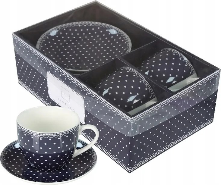 Csésze szett 2+2 Livello virágos csésze díszített porcelán csésze