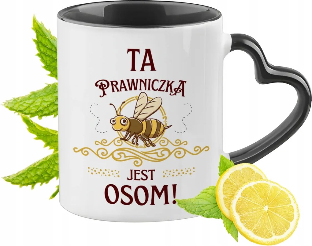 Ügyvédnőnek Fekete Bögre Szív Alakú Füllel Ajándék