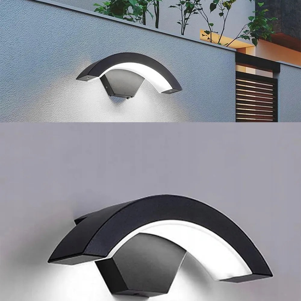 Kültéri Fali Lámpa Led Homlokzati Modern Fekete 18W IP65 3000K