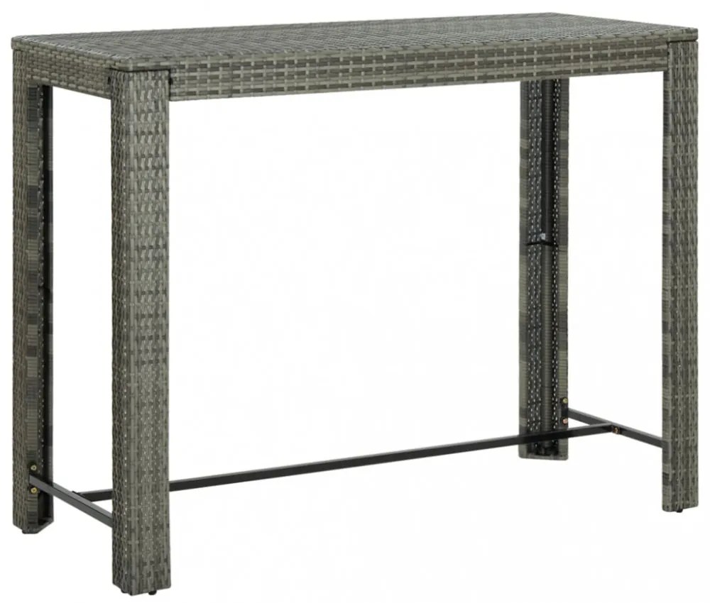 7 részes polyrattan kültéri bárszett antracitszürke párnákkal