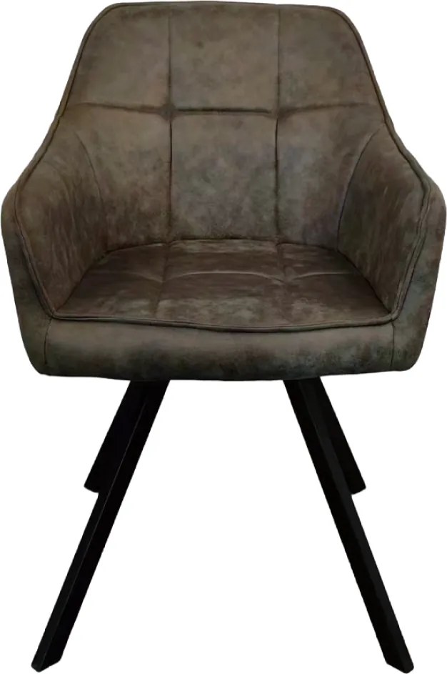 Forgó étkezőszék, zöld szövet csiszolt bőr hatással, SAMANTA