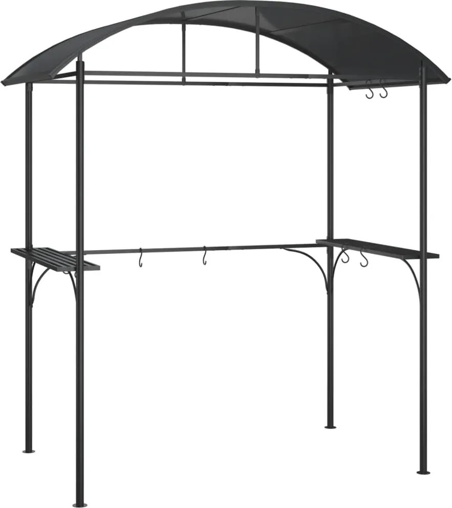 vidaXL antracit acél grillező pavilon oldalsó polcokkal 220x115x230 cm
