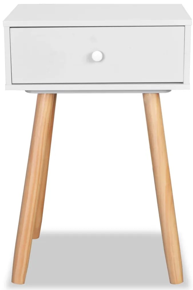 2 db fehér, tömör fenyőfa éjjeliszekrény 40 x 30 x 61 cm
