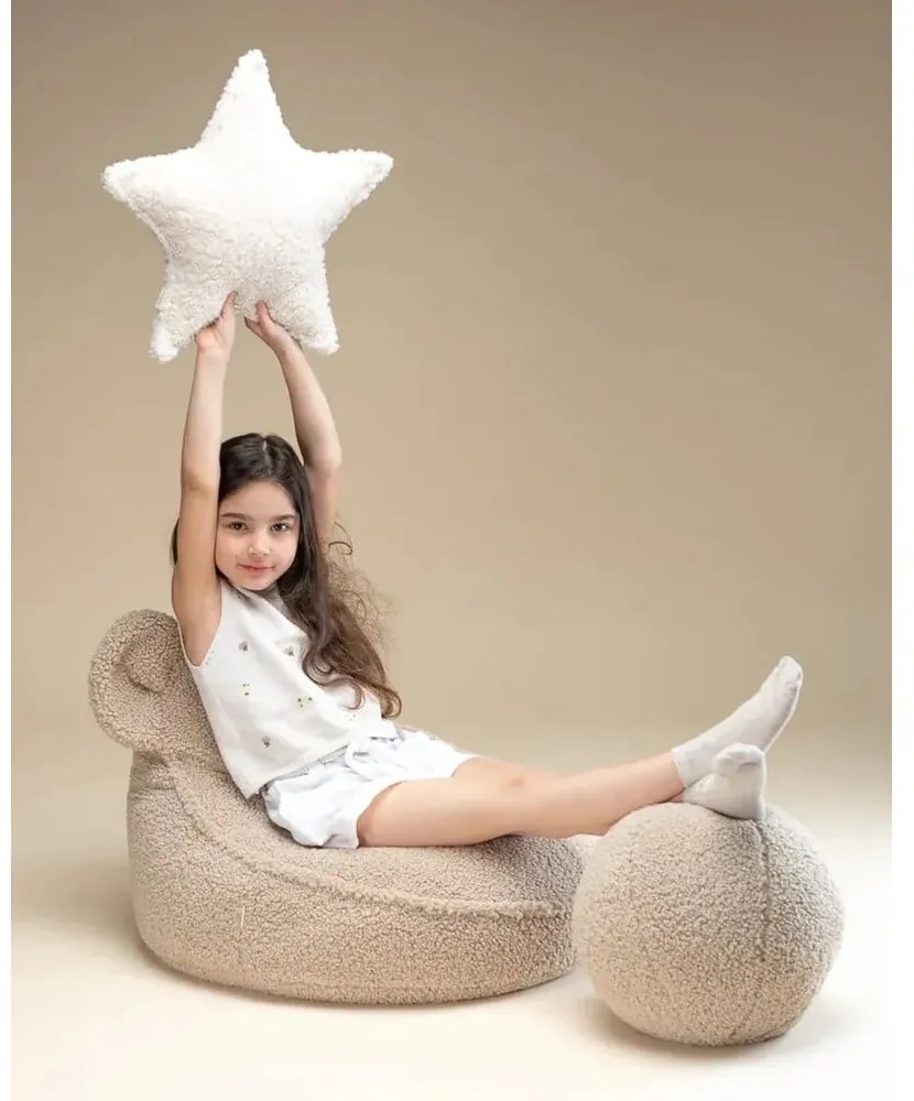Krémszínű buklé párna gyerek kanapéhoz Star – Wigiwama