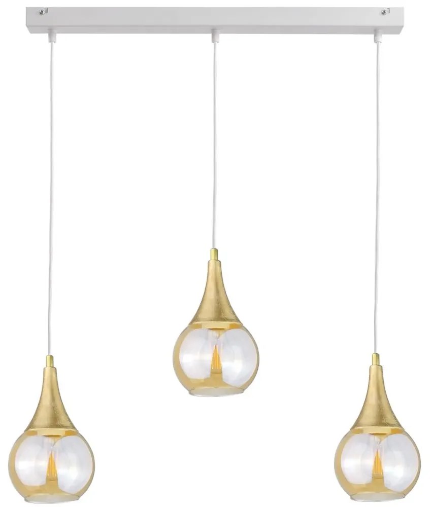 Csillár zsinóron LACRIMA WHITE 3xE27/60W/230V