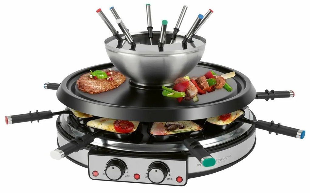 ProfiCook RG/FD 1245 raclette fondü grill 2in1