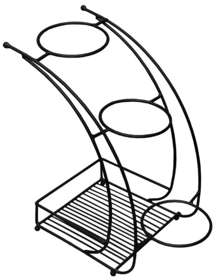 Virágtartó 37x19 cm fekete/fém