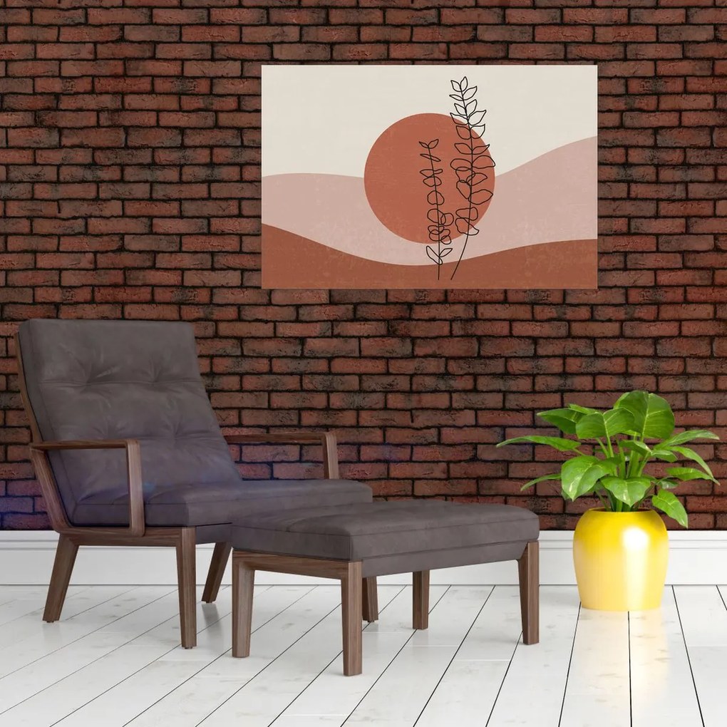 Kép - Boho levelek N⁰1 (90x60 cm)